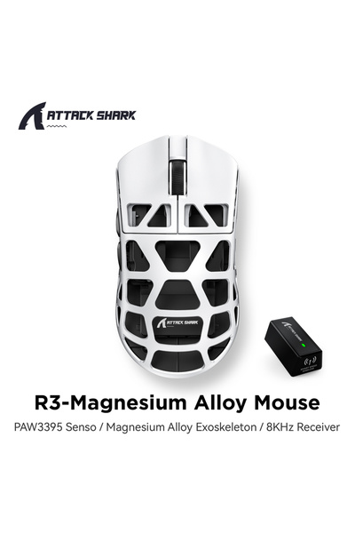 choice2 R3 White ATTACK SHARK R3 Gaming Mouse Magnesium Alloy Honeycomb,Ultra...