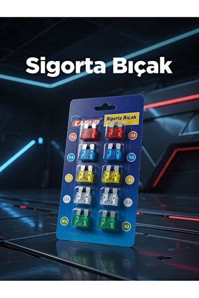 Araç Sigorta Bıçak Seti - 10’lu Karışık Amper Oto Sigorta Paketi - Yüksek Kalite Güçlü Koruma
