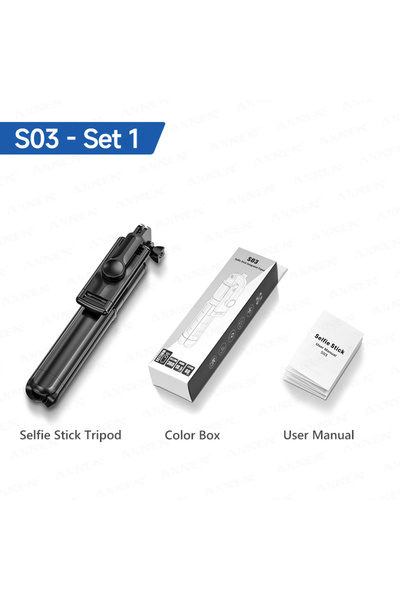 Choice S03 AXNEN S03 عصا سيلفي محمولة باليد مع حامل ثلاثي لاسلكي لهواتف آيفون...