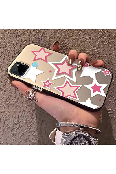 Hontinga حافظة هاتف Realme C21Y متوافقة مع نمط النجوم الملونة من السيليكون ذا...