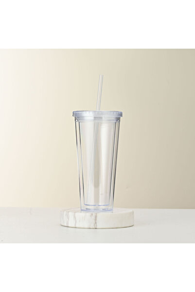 Choice transparent color 1pc Transparent and minimalist water cup with straw,...