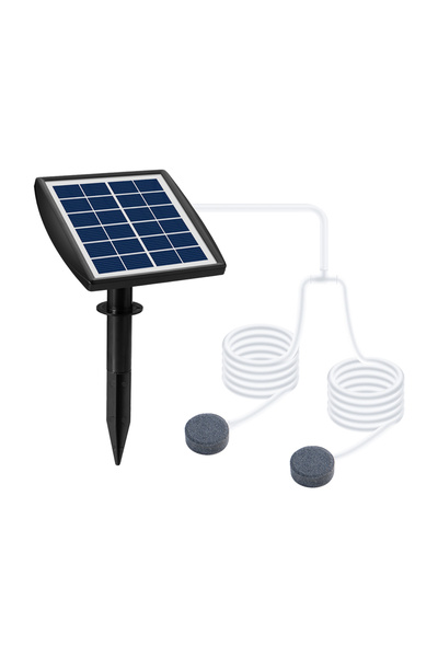 Choice 6V 2W Plug-in Solar Oxygen Pump with 8.2ft Pipe 2 Air Bubble Stones Fi...