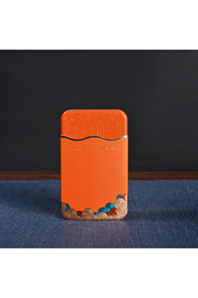 choice2 S Orange Rectangular Wavy Pattern Metal Storage Candy Box Small Porta...