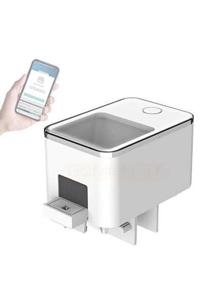 Choice مغذي أسماك الزينة الذكي الأوتوماتيكي بتقنية الواي فاي، أبيض اللون، بسع...