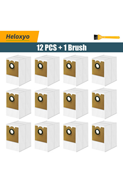 Choice ١٢ كيسًا وفرشاة واحدة، عبوة من ١٢ كيسًا بديلًا للغبار، متوافقة مع روبو...