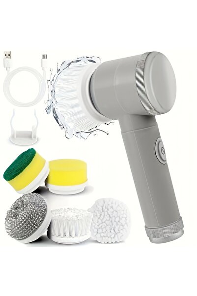 Choice Gray Rechargeable rotary cleaner with 5 interchangeable brush heads - ...