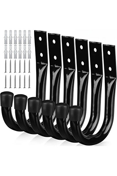 Choice 6pcs Heavy-Duty Garage Hooks, Wall-Mounted Garden Tool Storage Rack, B...