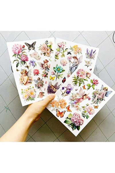 Choice1 250601 Aesthetic Angel Flower Rub On Transfer Sticker For Scrapbookin...