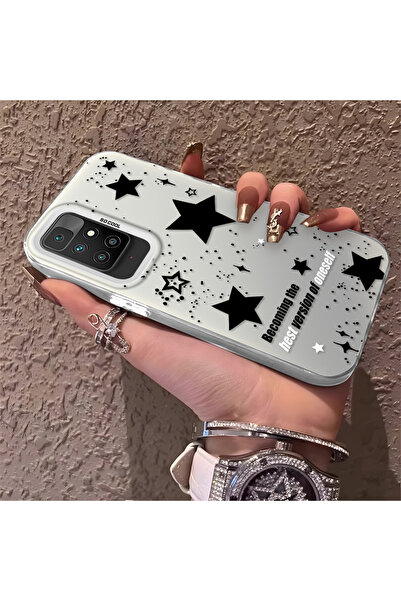 Hontinga حافظة هاتف ريدمي 10 2022 متوافقة مع نمط النجوم من السيليكون ذات حافة...