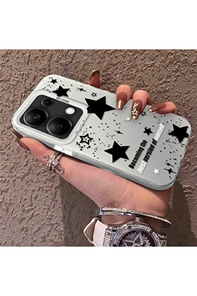 Hontinga حافظة هاتف Poco M6 Pro 4G متوافقة مع نمط النجوم من السيليكون ذات حاف...