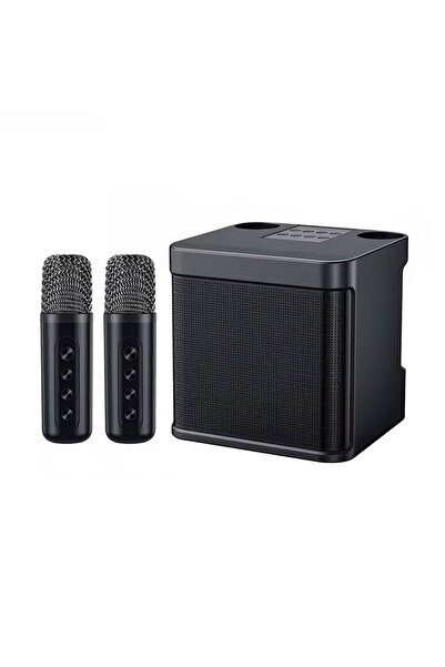 choice2 black Karaoke Machine With 2 Wireless Dual Microphones Portable Boomb...