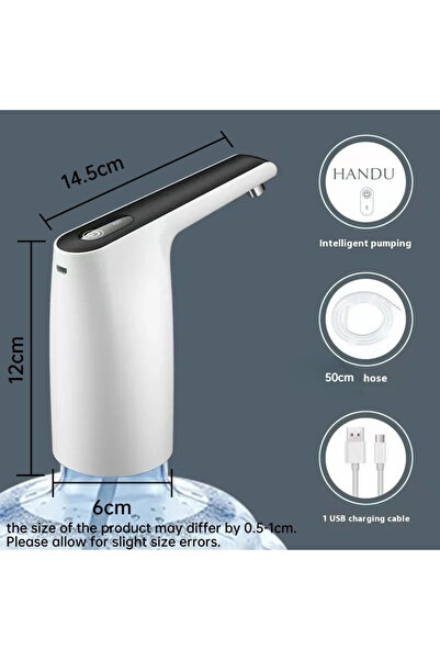 Choice موزع مياه منزلي صغير أسود اللون، مضخة مياه محمولة قابلة لإعادة الشحن ع...