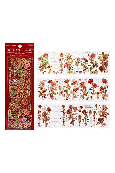 Choice1 A 3 Sheets/pack Flower Gold Foil Stickers Set Transparent Aesthetics ...