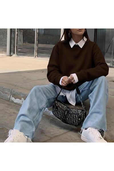 Hira Clothing İki İplik Yumuşak Premium Dokulu Mevsimlik Basic Sweatshirt