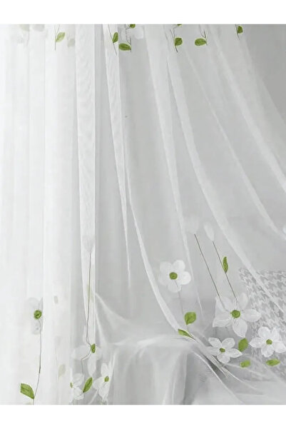 Choice5 Rod Pocket W100cm X H270cm 1pc Small Fresh White Magnolia Embroidered...