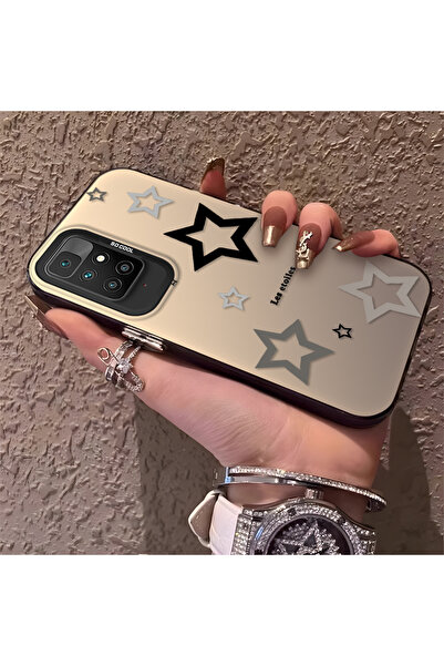 Hontinga حافظة هاتف ريدمي 10 2022 متوافقة مع نمط النجوم من السيليكون ذات حافة...