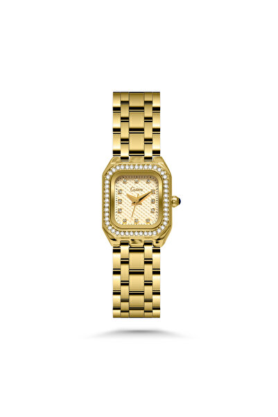 catera A watch with a striking touch of luxury in gold dial