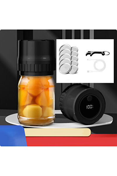 Choice black 5W Lithium Battery Powered Semi-automatic Mason Can Sealer - LED...