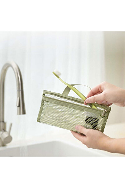 choice2 Green Nylon Mesh Beach Storage Bag Travel Portable Makeup Brush Tooth...