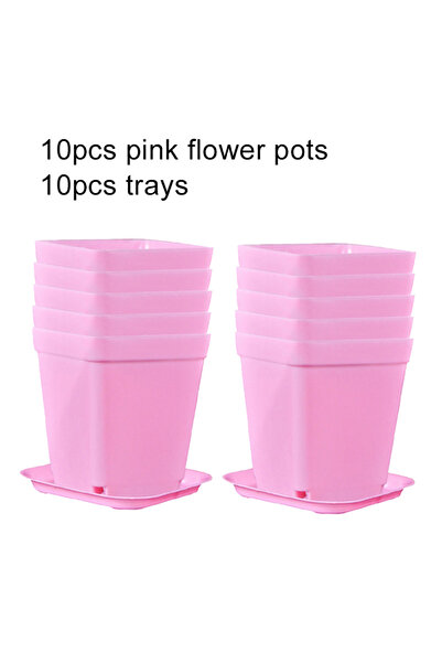 Choice7 10pcs pink 10pcs/set Mini Seedling Tray Square Pot Flower Pot Succule...