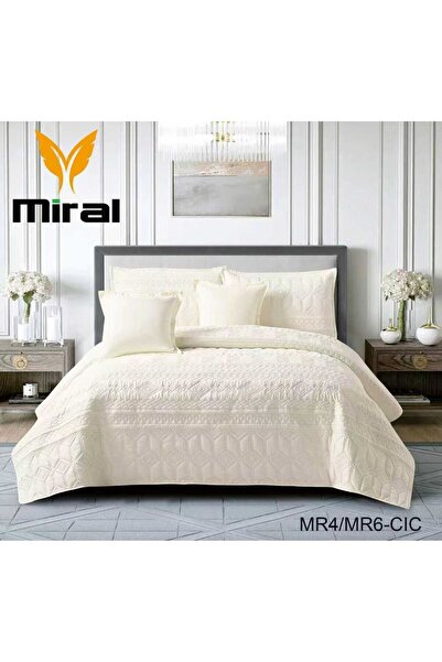 miral Miral Light Touch Compressed Double Bedspread Set, Plain, 6 Pieces