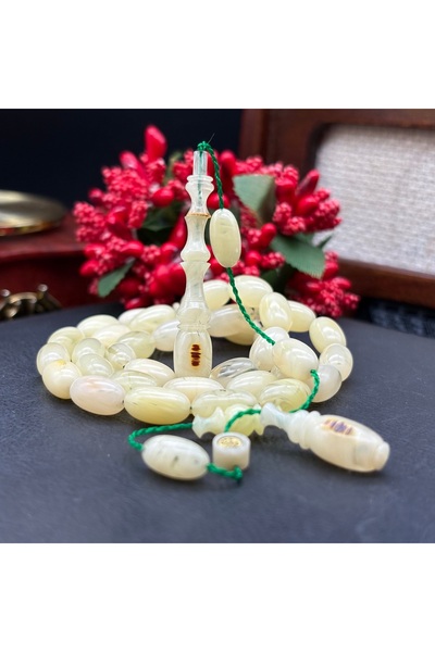 Sabır Taneleri Koleksiyonluk Eski Malzemeden Sıkma Kehribar Tesbih