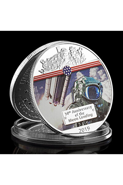 Choice Silver 50th Anniversary of The Moon Landing 2019 Commemorative Coin Si...