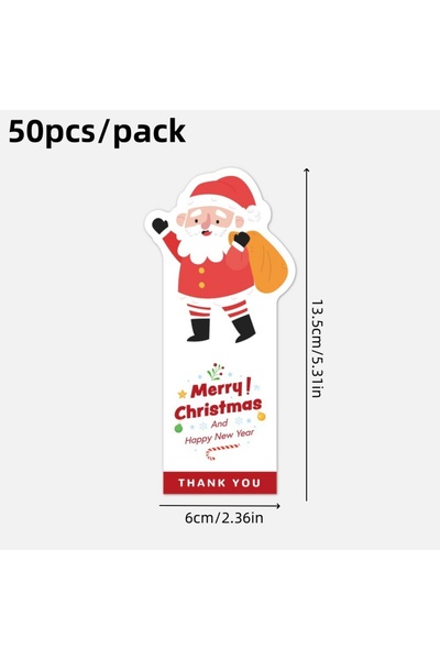 Choice 50 قطعة من ملصقات بابا نويل لعيد الميلاد، ملصقات لتزيين حقيبة هدايا ال...