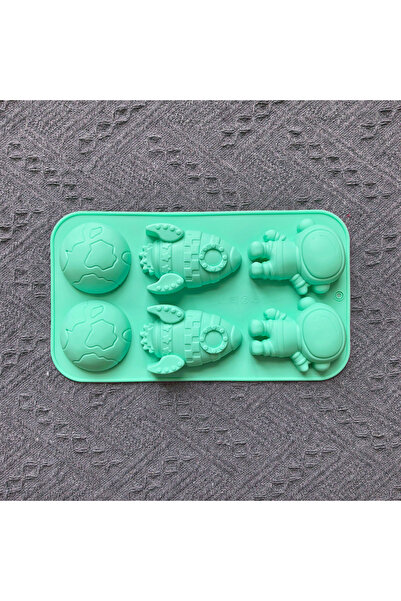 Choice 013green 6-cavity astronaut rket Earth cholate cake silicone mold DIY ...