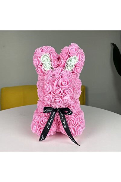 choice2 وردة أرنب اصطناعية بلون وردي داكن، قطعة واحدة، طولها 25 سم، هدية روما...