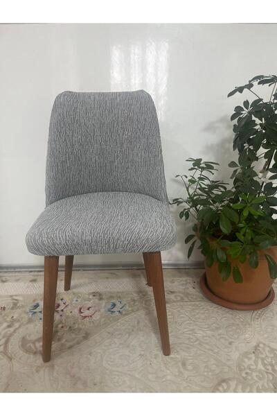 ELHOŞ mutfak sandalyesi kılıfı büyük oval sandalye örtüsü jakarlı 1 adet