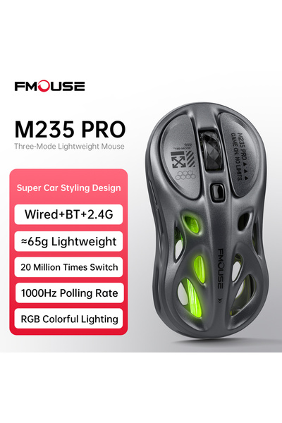 Choice1 ماوس لاسلكي بلوتوث M235Pro رمادي من FMOUSE، مناسب للألعاب الإلكترونية...