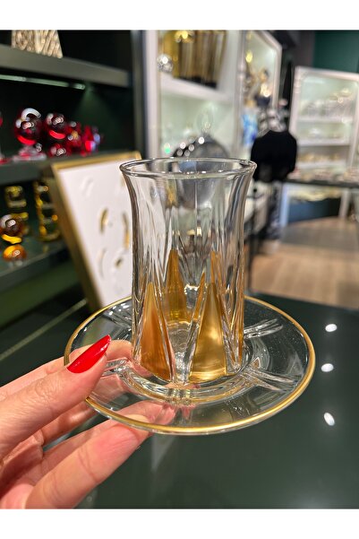 P&ORA PREMIUM KITCHEN PRODUCTS Zeo Full Gold Decor Tea Set for 6 People