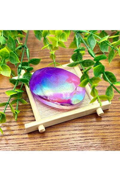 Choice random color 1pc 1pc Aura Selenite Palm Stone Iridescent Rainbow Color...