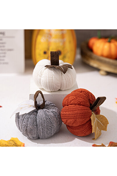 Choice1 3 قطع من زينة اليقطين المحبوكة لعيد الشكر والهالوين، مثالية لحفلات ال...