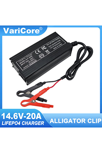 Choice12 US Alligator clip VariCore 14.6V 20A Smart Lifepo4 Battery Charger 1...