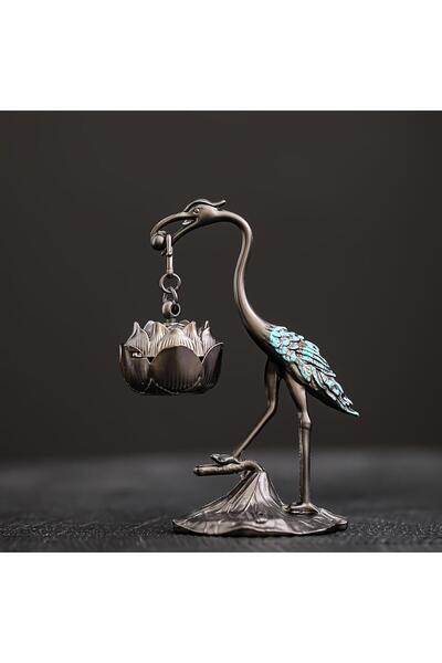 choice2 مبخرة صغيرة أنيقة على شكل زهرة اللوتس، مصنوعة من المعدن، بارتفاع 11.5...