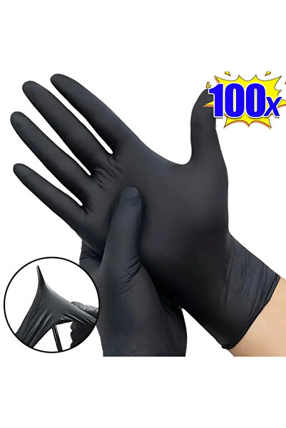 Choice1 L-24x10.5cm 100pcs 100PCS Housework Strong Black Disposable Nitrile G...