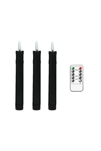 Choice3 3pcs black 7 Inch 3/6pcs Black Remote LED Decorative Halloween Candle...