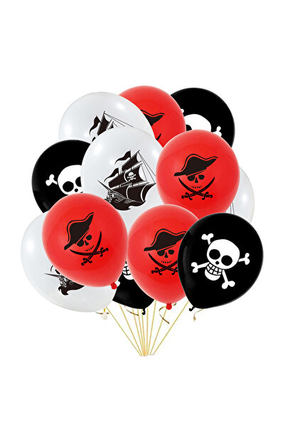 Choice 12PCS 12PCS Pirate Theme Party Balloon Skeleton Props Halloween Party ...