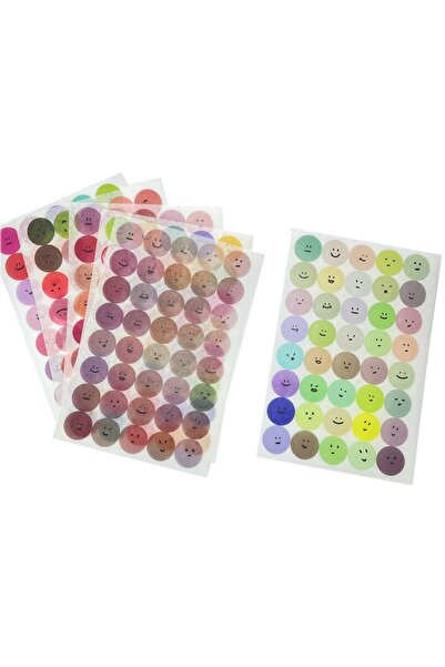 Choice M MULTI Cute Mood Doodle Round Stickers, Multi-colored Smile Face Gift...