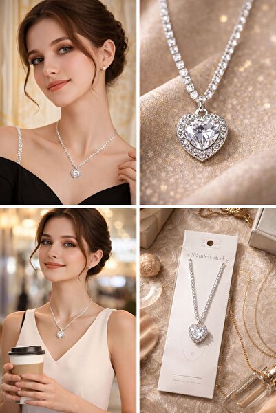 FLARF Heart Model Zircon Stone Women's Necklace