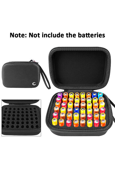 Choice black 48-Slot AA Battery Organizer Case - Compact Storage & Carrying B...