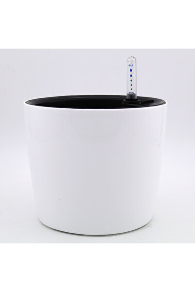 Choice 1PC White Round Self Watering Planter White Flower Pot with Water Leve...