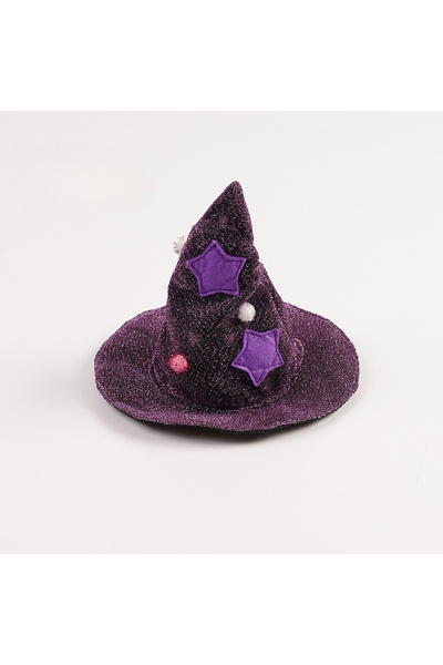 choice2 Deep purple hat Funny Star Cat Witch Cloak Cloth Purple Halloween Pet...