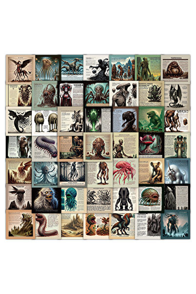 Choice 54pcs 54pcs Cthulhu Illustration Sticker Thriller Magic Graffiti Lugga...