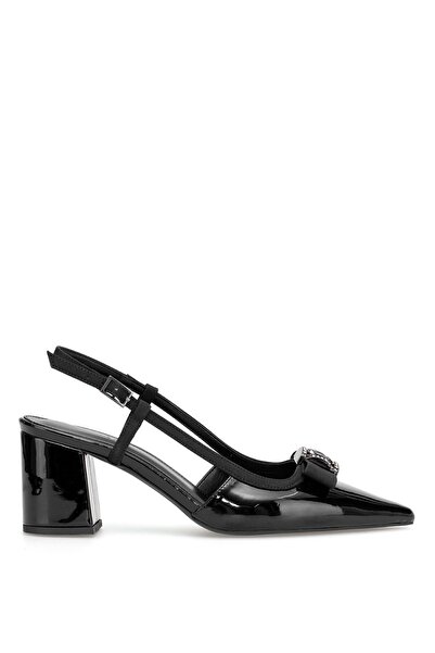 Ayakkabı Fuarı Elit Zk2702 Women's Patent Leather Classic Heeled Shoes Black