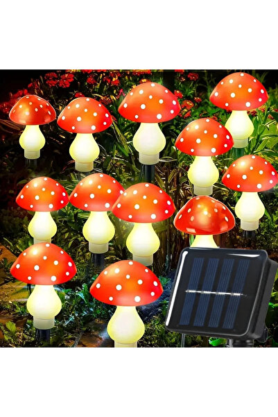 choice2 20LED Mushroom Red Outdoor Solar Mushroom Lights 8 Modes Garden Holid...