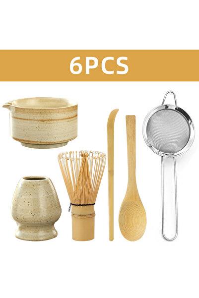 Choice 6pcs 6PCS Japanese Matcha Tea Set Safe Bamboo Whisk Teaspoon Tea Sets ...