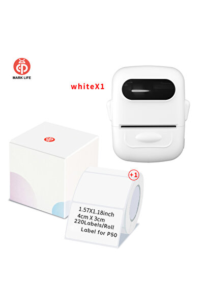 Choice P50 White Thermal Label Printer P50 B21 B1 Bluetooth Portable Self-Adh...